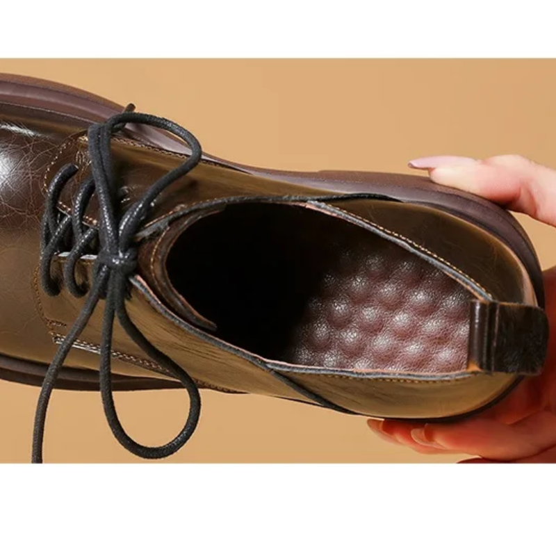 Spring Autumn New British Style 10 CM Height Increasing Platform Cross-tied Mixed Colors Genuine Leather Women Business Pumps 60125