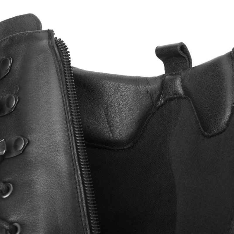 Spring Autumn New British Style Slim 16 CM Height Increasing Platform Winter Plush Zipper Cross-tied Genuine Leather Women Mid-Calf Modern Boots 60126