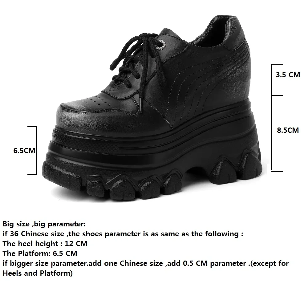 Spring Autumn New Korean Style Slim Height Increasing Platform Mixed Colors Lace-Up Genuine Leather Women Casual Shoes Sneakers