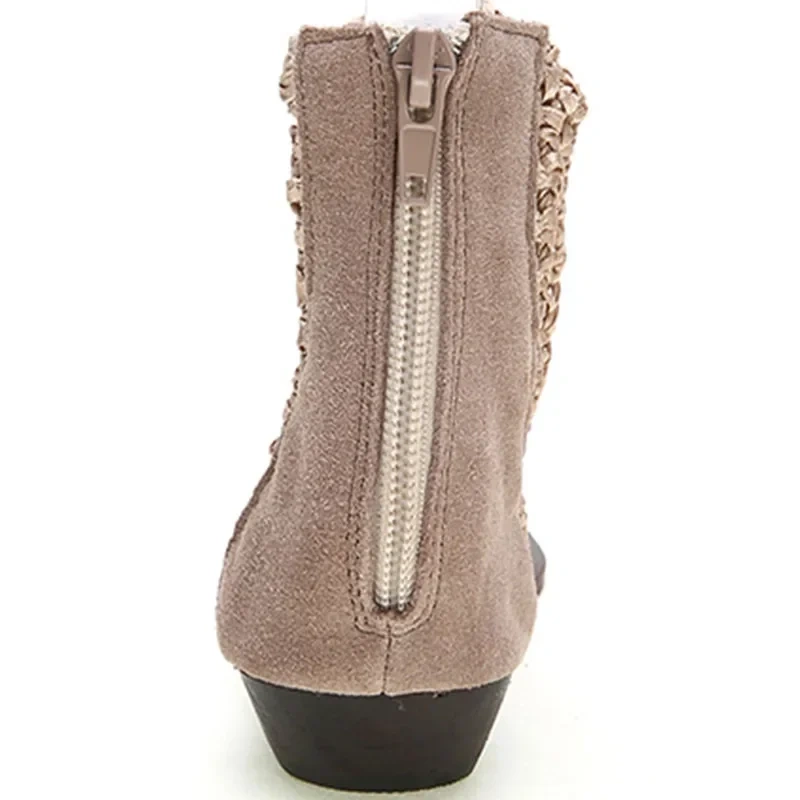 Summer New Korean Fashion Style Wedges Flip Flops Cut Out Genuine Leather Knitting Women High Top Gladiator Sandals 50105