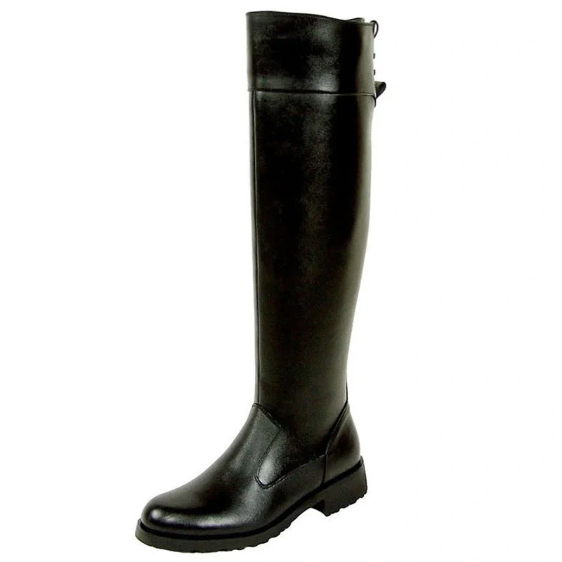Spring Autumn Men Genuine Leather Mesh Inside High Equestrian Boots Winter Male Plush Long Botas Knight Boots 191125