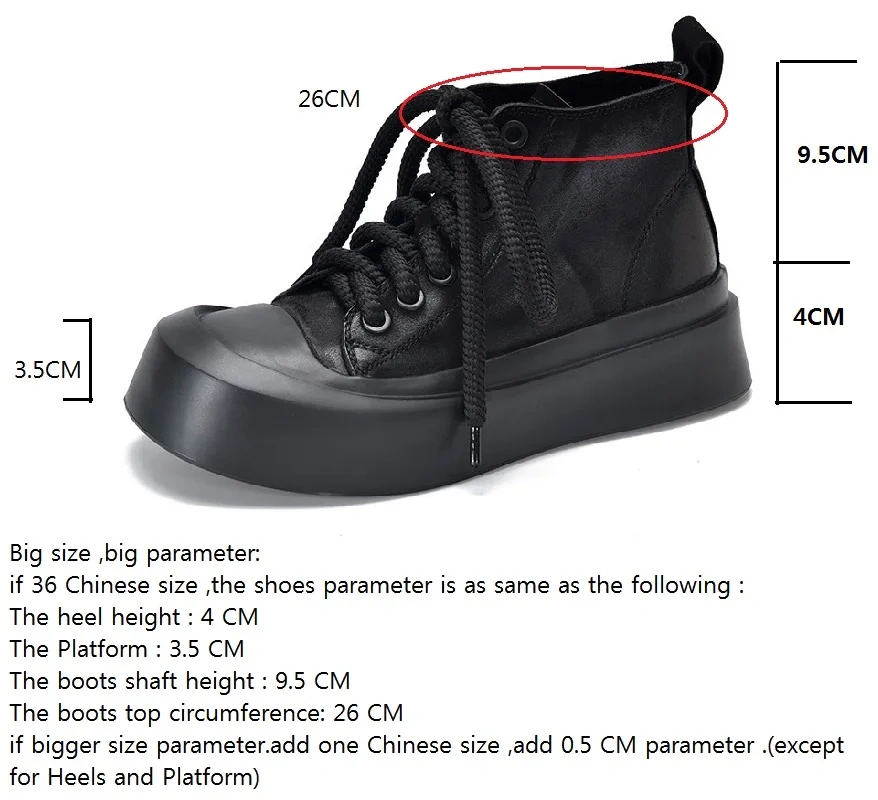 Spring Autumn Retro Chunky Bottom Platform Cross-tied Genuine Leather Women Ankle Short Motorcycle Boots Sneakers Winter Plush