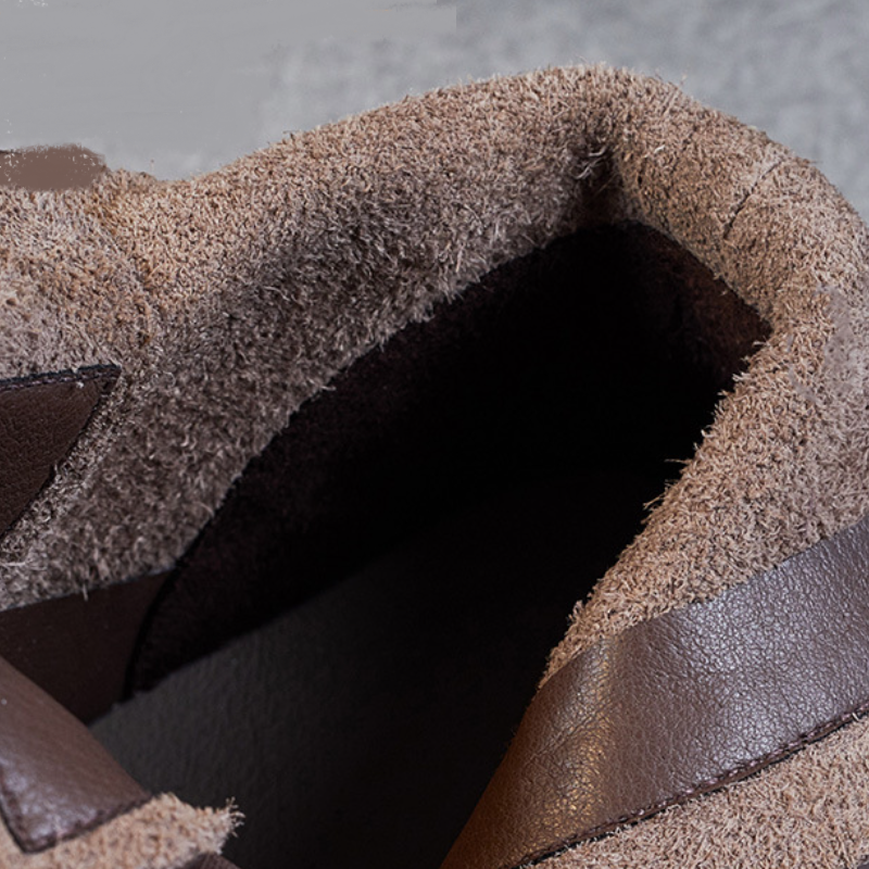 Spring Autumn New Retro 4 CM Chunky Bottom Platform Square Toe Cross Tied Genuine Leather Women Casual Ankle Short Motorcycle Boots Winter Plush 60128