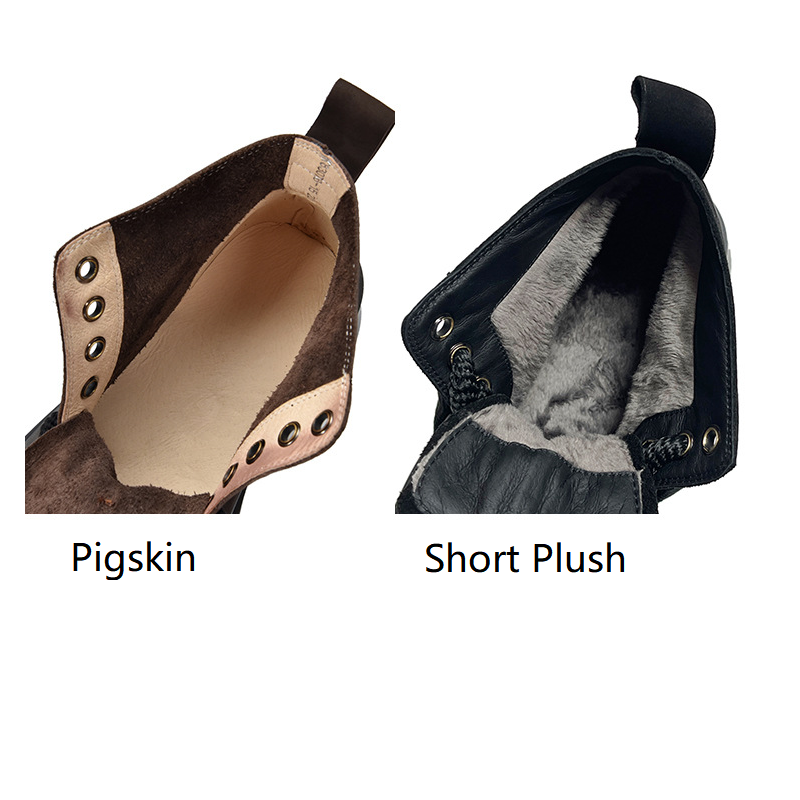 Spring Autumn Retro Chunky Bottom Platform Cross-tied Genuine Leather Women Ankle Short Motorcycle Boots Sneakers Winter Plush 60128