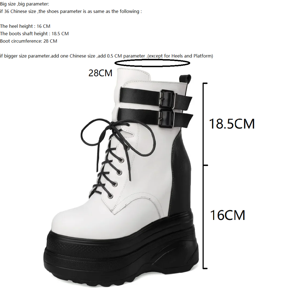 Spring Autumn New Slim 16 CM Super High Heels Platform Lace Up Side Zipper Belt Buckle Genuine Leather Color Block Women Mid-Calf Modern Boots Winter Plush 60129