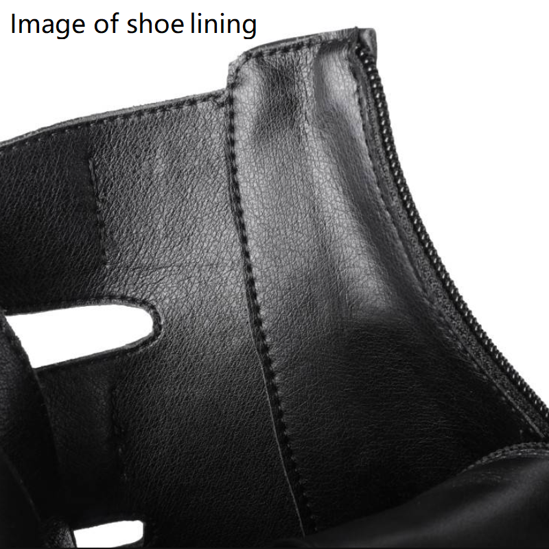 Summer New Korean Fashion Style Height Increasing Peep Toe Platform Belt Buckle Cut Out Genuine Leather Women High Top Gladiator Boots 60202