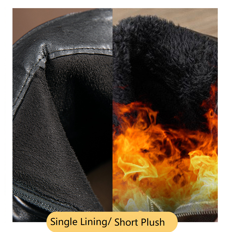 Women's Genuine Leather Black Pleated Belt Metal Buckle Pants Boots Side Zipper 9 CM Block Heel Platform Winter Short Plush Tube Ankle Boots 60203