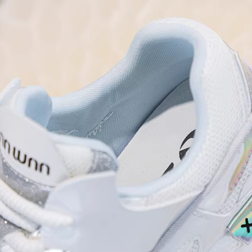 Korean Style New Slim 10 CM Height Increasing Platform Bling Lace-Up Mesh Patchwork Genuine Leather Women Casual Sneakers Shoes 60209