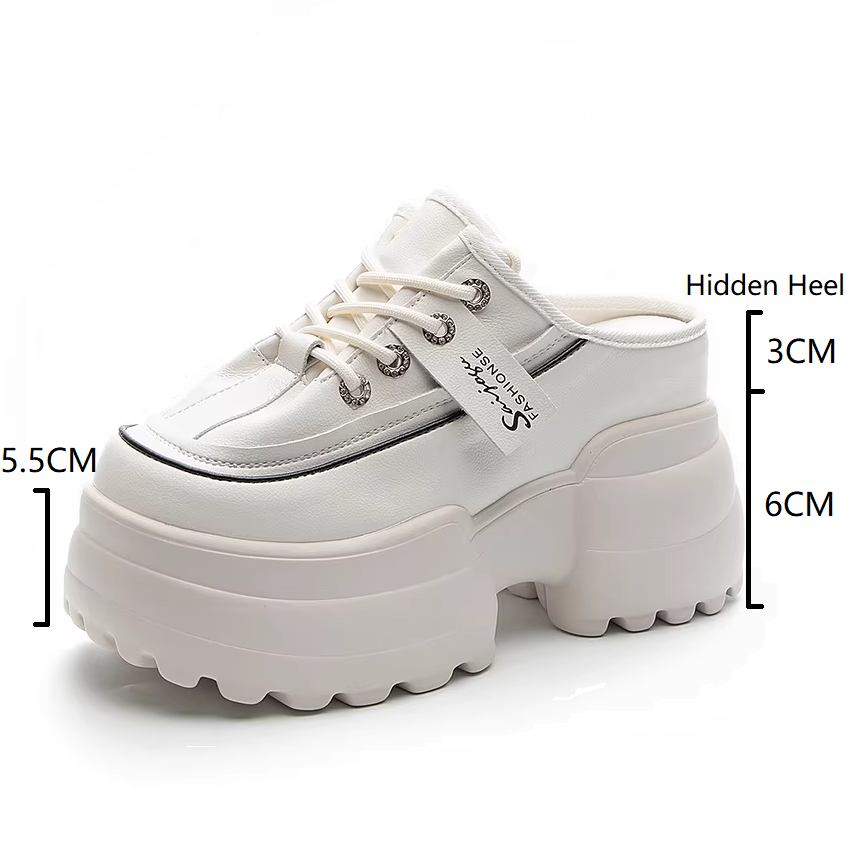 Summer New Outside Fashion Slim 9 CM Super High Heels Platform Cover Toe Cross-tied Genuine Leather Lace Up Women Modern Slippers 60210