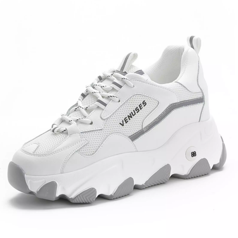 Summer Spring Autumn Breathable Women Round Toe Chunky Bottom 8 CM Height Increasing Elevator Sneakers Fashion Winter Short Plush Leisure Shoes 60213