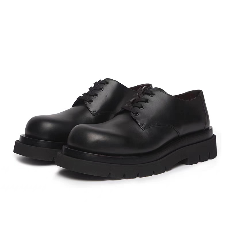 Men Work Shoes Spring Autumn New British Style Leisure 5.5 CM Height Increasing Platform Cross-tied Genuine Leather Male Loafers 60226