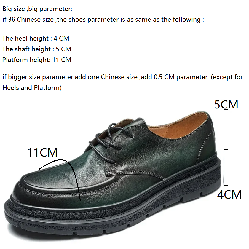 Spring Autumn New British Style Retro Chunky Bottom Sewing Breathable Lace-Up Genuine Leather Male Business Derby Shoes 60226
