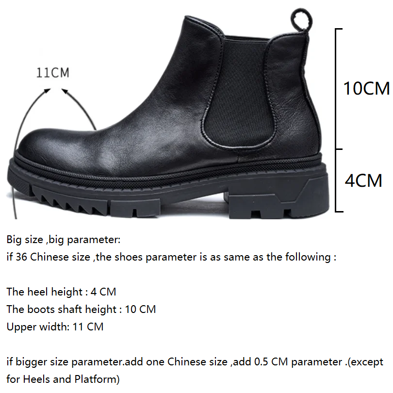Spring Autumn Men Genuine Leather Round Toe Chunky Bottom Short Boots Thick Warm Slip On Fashion Retro Mixed Colors Single Shoes 60303