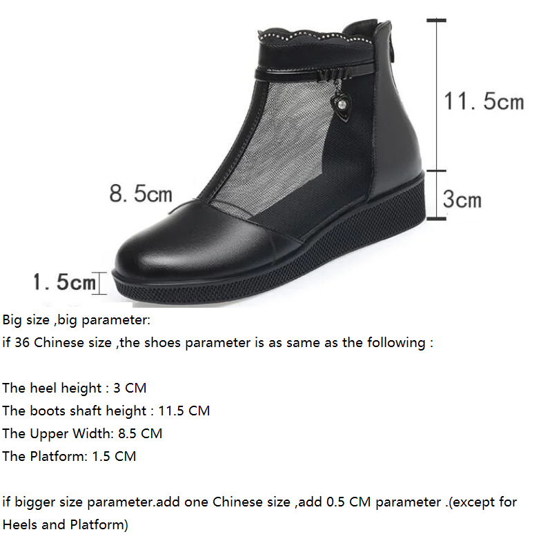 Summer New Fashion Wedges Round Toe Hollow Out Mesh Crystal String Bead Sewing Genuine Leather Back Zipper Women Ankle Short Modern Boots 60304