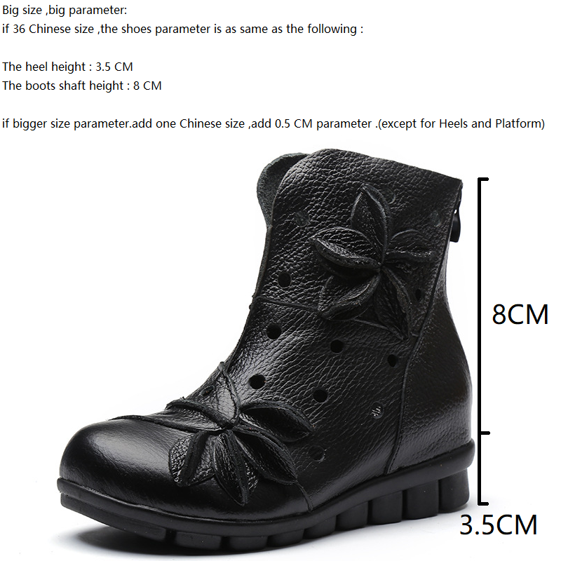 Spring Autumn Summer New Leisure Chunky Bottom Flowers Genuine Leather Cut Out Women Back Zipper High Top Short Equestrian Boots 60307