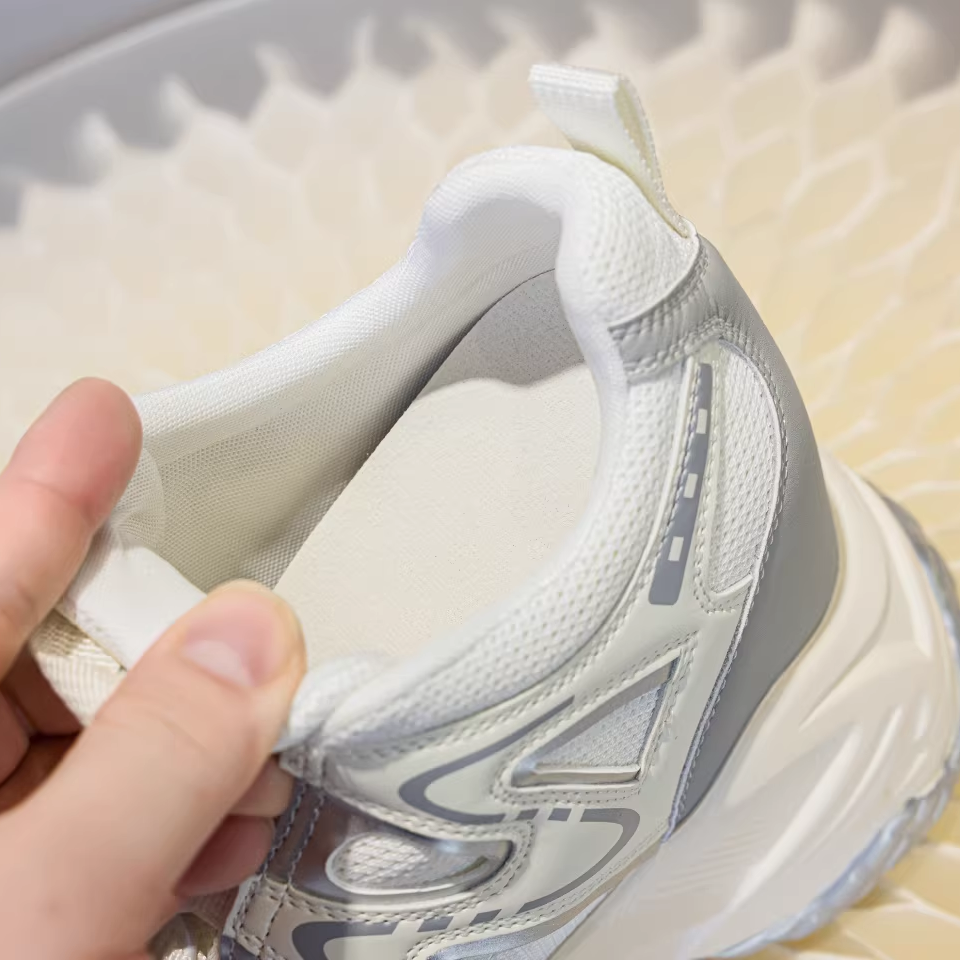 Women Spring Autumn New 13 CM Thick Sole Inner Height Increasing Shoes Elastic Band Genuine Leather Breathable Casual Sneakers 60308