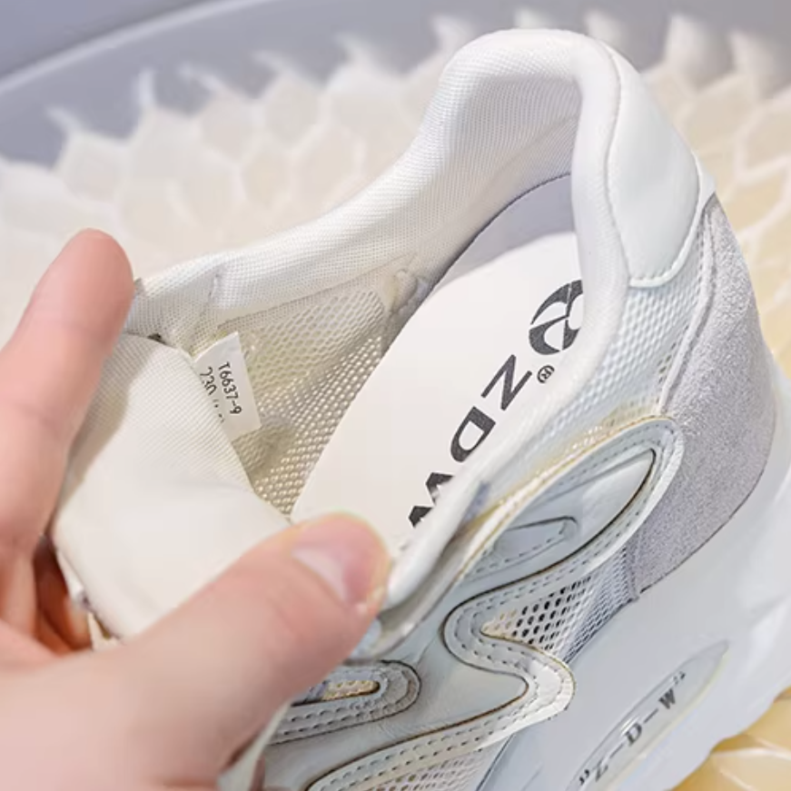 Women New Spring Summer Autumn 12 CM Thick Sole Inner Heightening 6 CM Platform Shoes Real Leather Mesh Lace Up Sneakers 60308