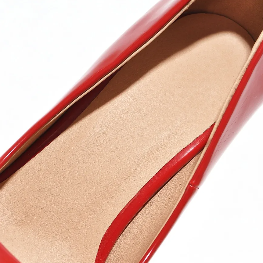 Summer Fashion Plus Size 42 43 Women Patent Leather Platform 16 CM Super High Heels Pumps Ladies Pointed Toe Shallow Cross-tied Shoes 60309
