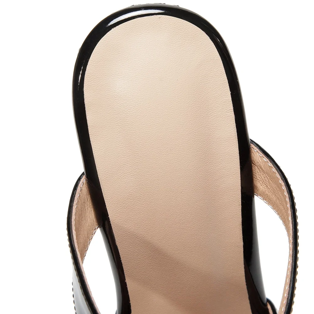 Women's Summer New Slim 12 CM Wedges Heel Genuine Leather Open The Toe Cut Out Crystals Bling Platform Gladiator Slippers 60311