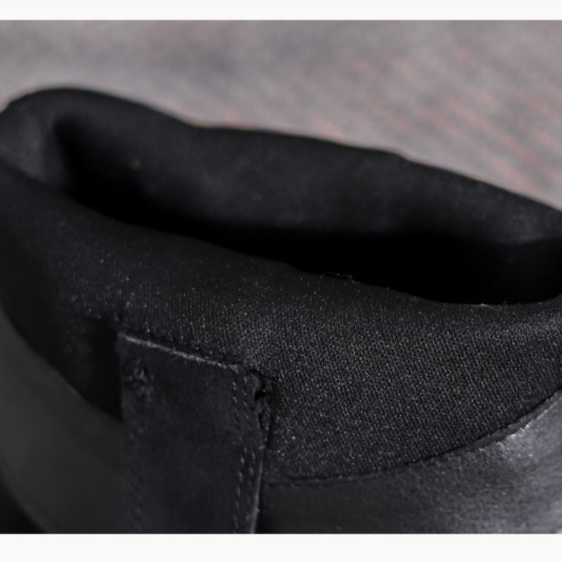 Spring Autumn New European America Style Retro 3 CM Thick Heels Round Toe Sewing Genuine Leather Slip On Women Mid-Calf Half  Boots 60313