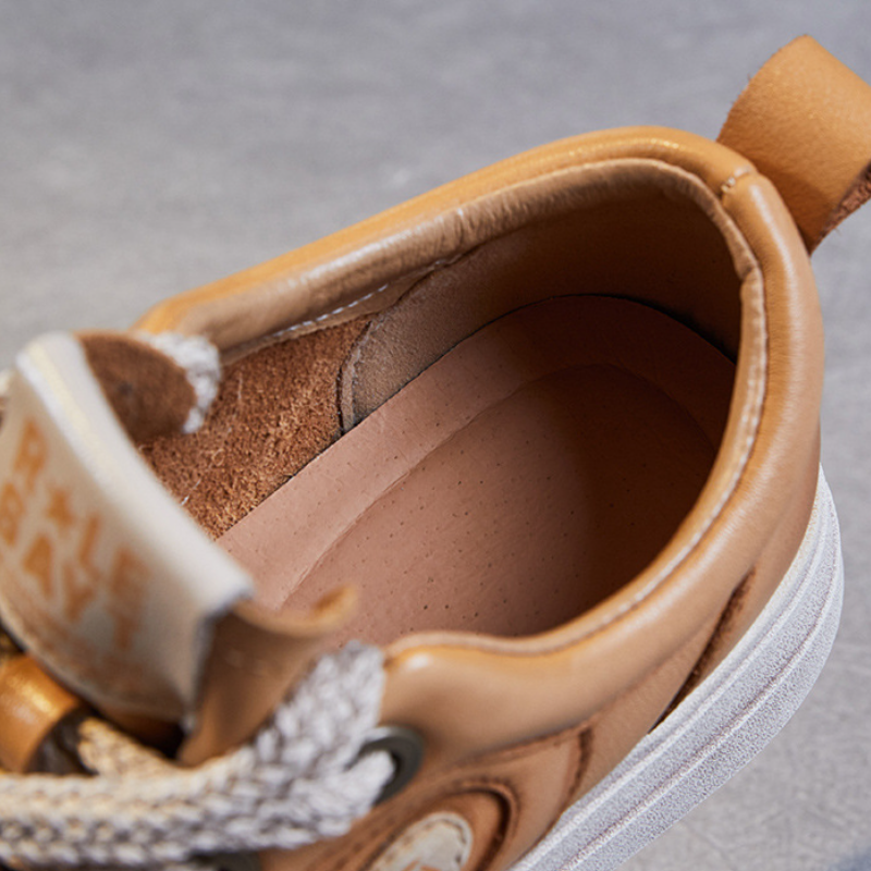 Spring Autumn New Korean Style Leisure Chunky Bottom Platform Lace-Up Genuine Leather Women Casual Board Shoes Ladies Flats 60314