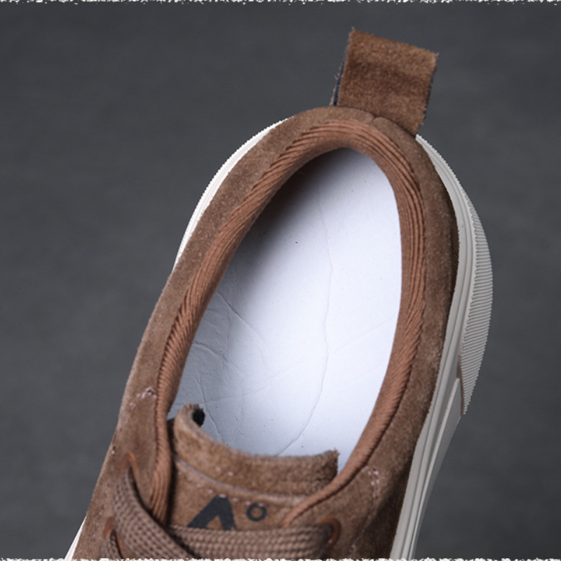 Women's Genuine Leather Lace-Up Shoes 5 CM Thick Sole Vintage Round Toe Platform Casual Color Block Slip-Resistant Derby Shoes 60314
