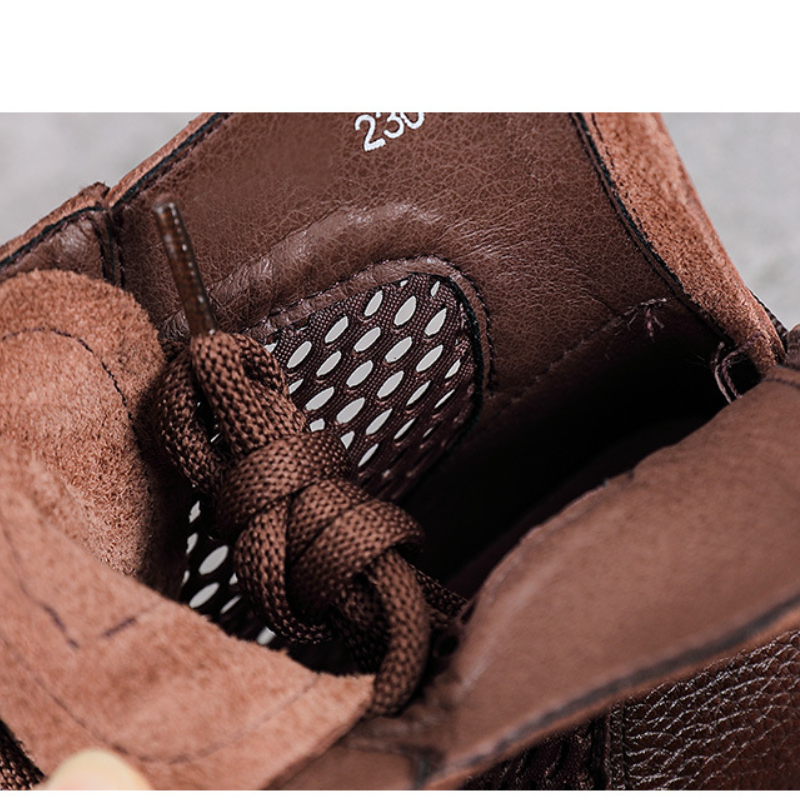 Women's Spring Summer New Slim 4 CM Genuine Leather Thick Sole Knight Boots Hollow-Out Lace-Up Solid Color Flats Concise Ankle Boots 60316