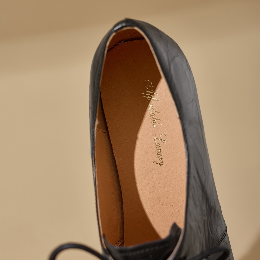 Women's Genuine Leather French Square Toe Lace-Up Beaded 6.5 CM Block Heel Elegant Vintage Commuter Versatile Comfortable Spring Pumps 60320