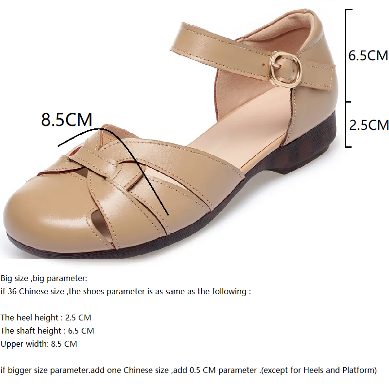 Summer New Retro Thick Heels Cover Toe Cut Out Plus Size 42 43 Sewing Cross-tied Genuine Leather Women Gladiator Sandals 60325