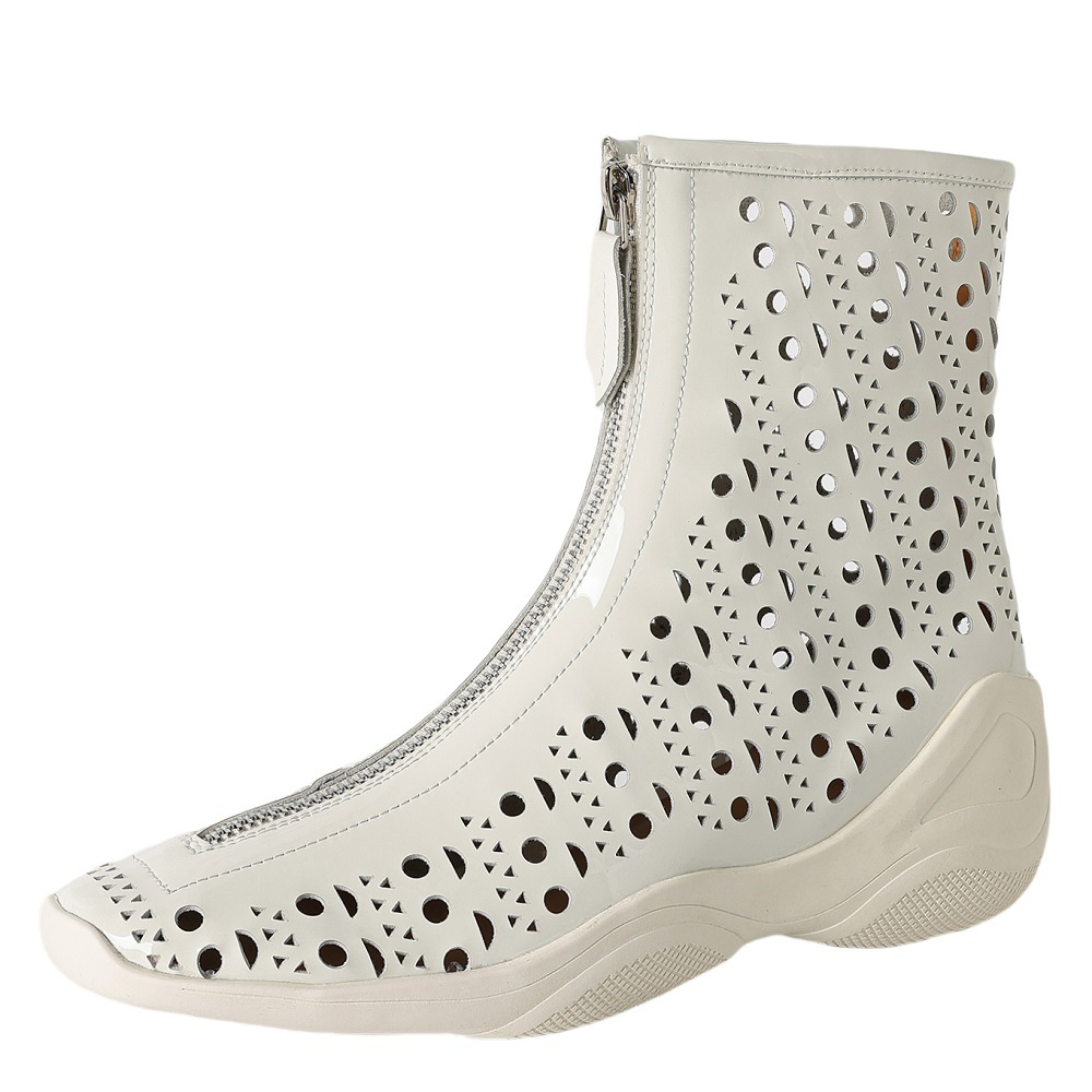 Genuine Leather Cut-out Zipper Minimalist Spring Summer Breathable Versatile Women's 5 CM Hidden Platform Soft Sole Comfortable Ankle Boots 60410