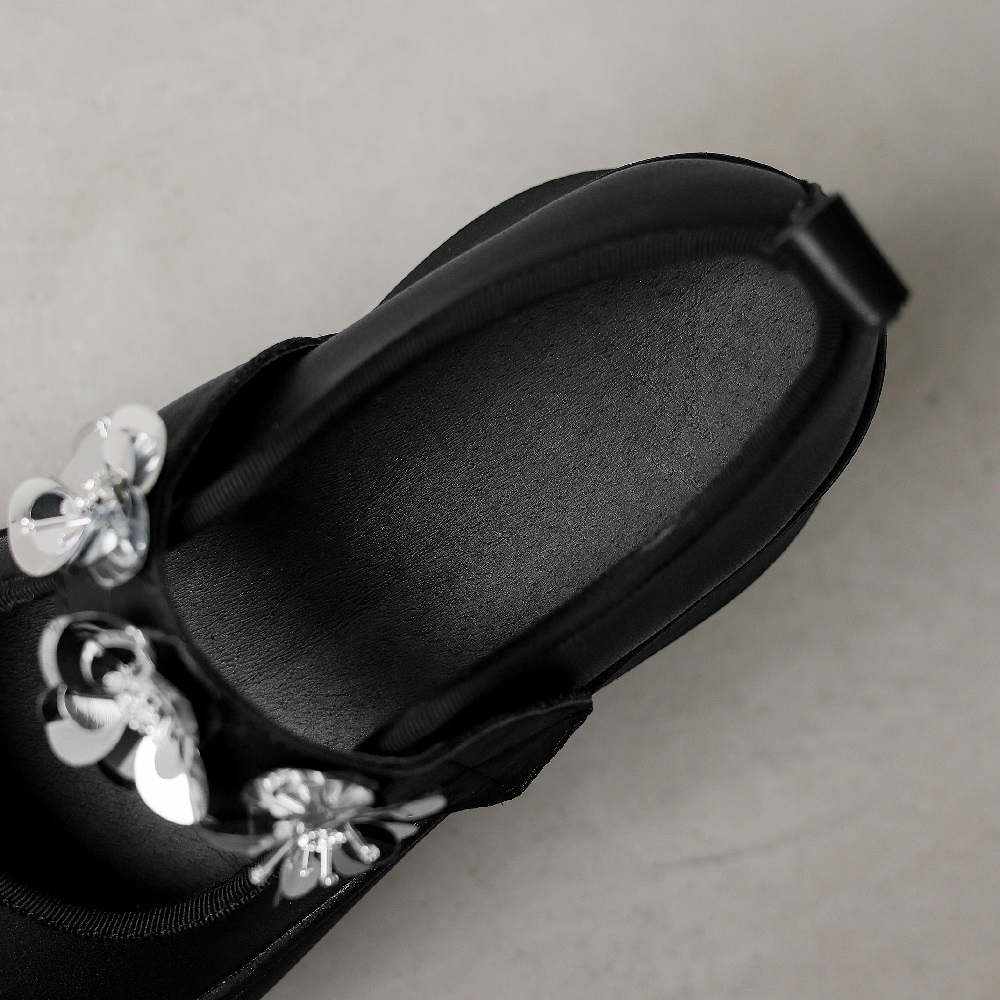 Genuine Leather Single-Strap Hook Loop Spring Summer 5.5 CM Thick Sole Casual Sequins Crystals Comfortable Women's Shoes 60429