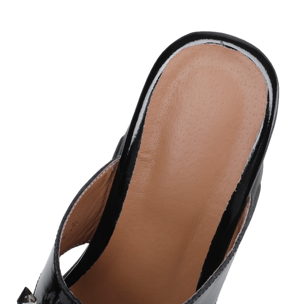 Women's Genuine Leather 14 CM Super High Heel Wedge Platform Crystals Flower Gladiator Open Toe Summer Slippers Sandals 60521