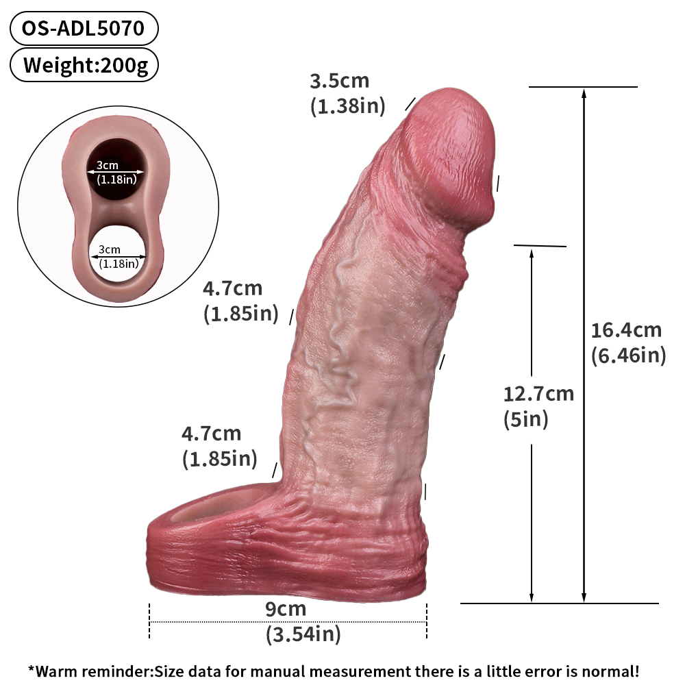 Allman 6.46" x Girth 3.71" Silicone Realistic Penis Sleeve