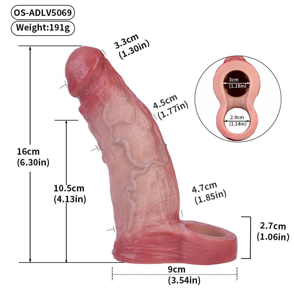 Ramesses 6.30" x Girth 3.71" Silicone Realistic Penis Sleeve