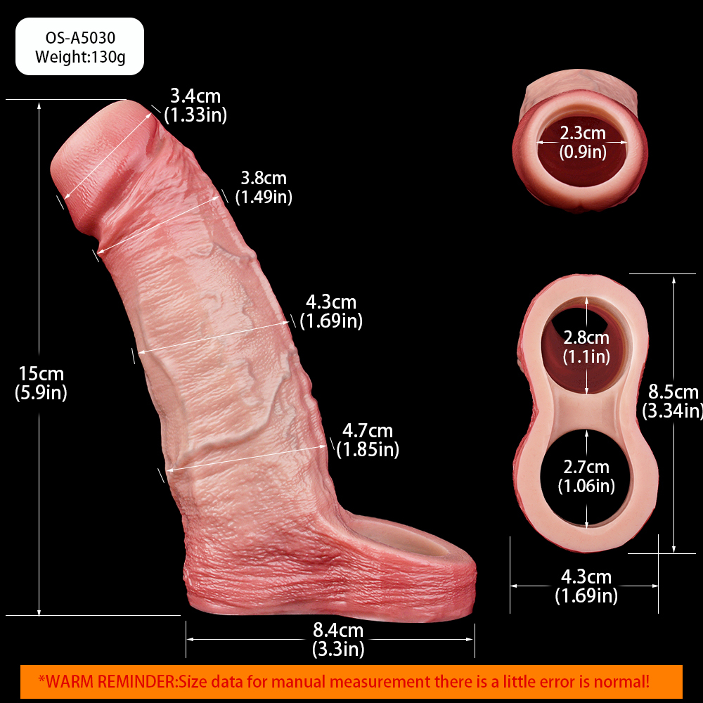 Constantine 5.91" x Girth 3.46" Silicone Realistic Penis Sleeve