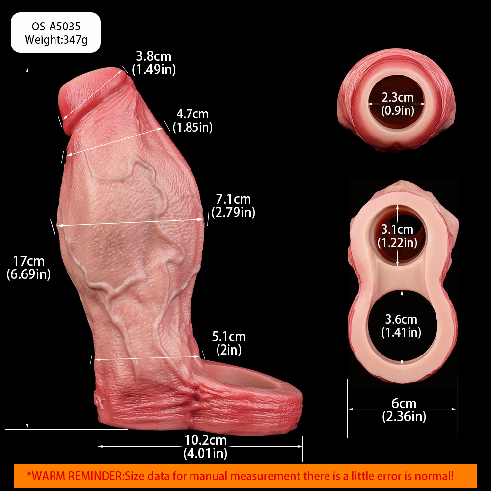 Caesar 6.69" x Girth 3.83" Silicone Realistic Penis Sleeve