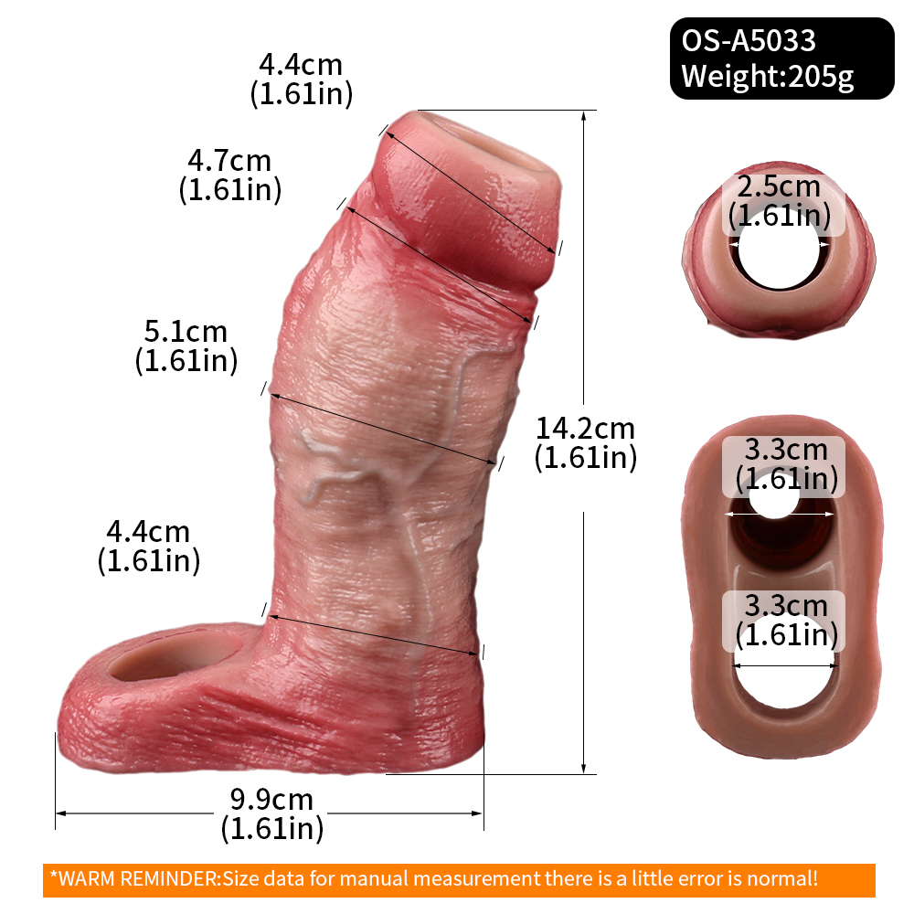 Darius 5.59" x Girth 4.08" Silicone Realistic Penis Sleeve