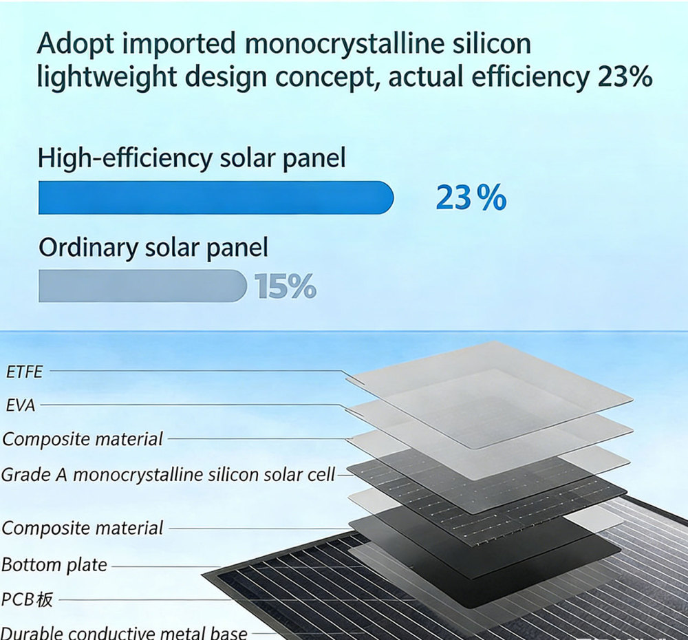 Fold Foldable Solar Panel | HPBC Cell | 24.8% High Efficiency | EFTE