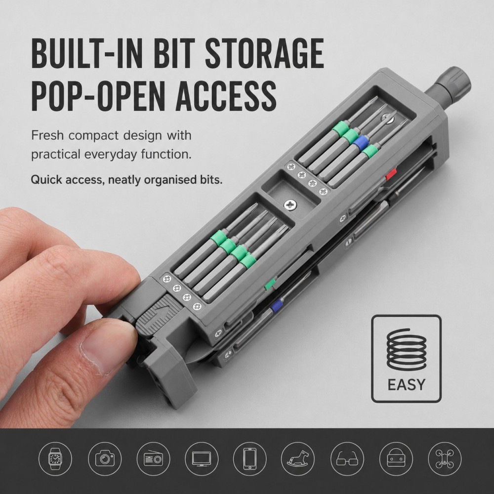 Magnetic Precision Screwdriver Set – Compact Bit Kit for Shed, Tech & Everyday Fixes