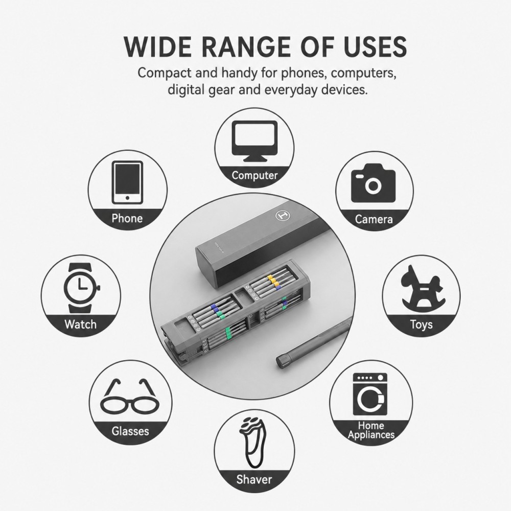 Magnetic Precision Screwdriver Set – Compact Bit Kit for Shed, Tech & Everyday Fixes