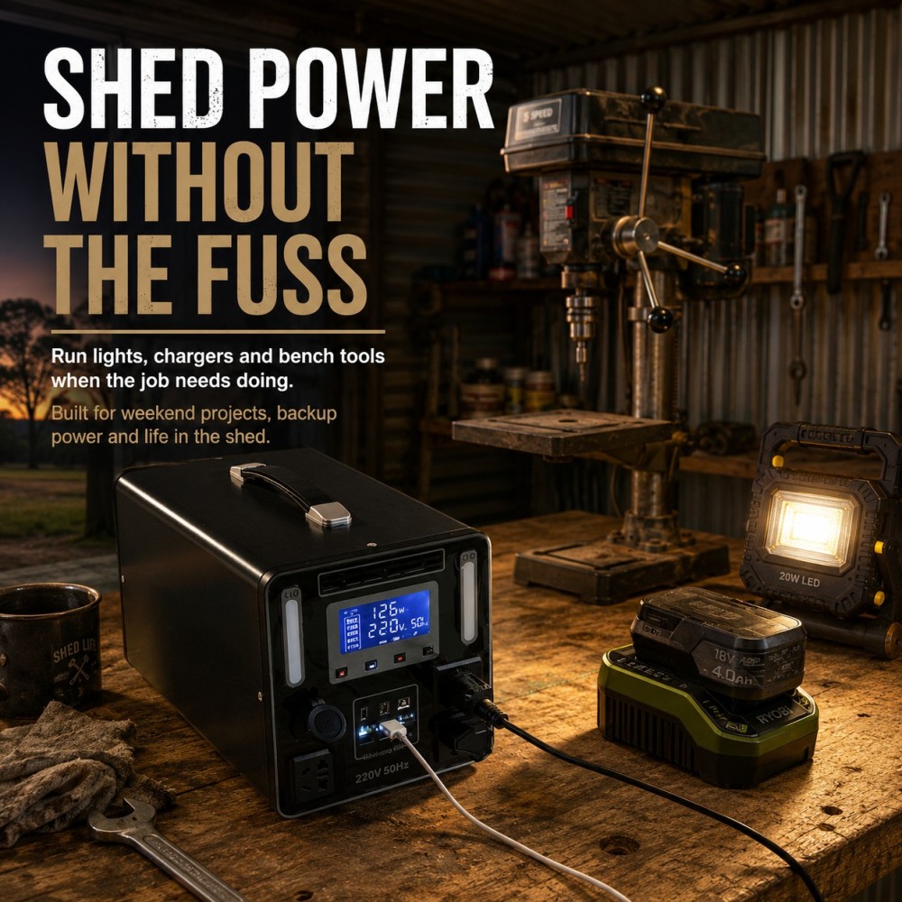 2500W Portable Power Station | 2000Wh Battery | Australian 230V | LCD Display & Ergonomic Handle