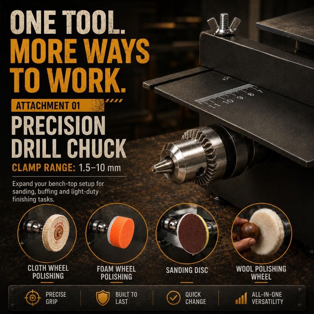 All-in-One Mini Shed Tool – Table Saw, Belt Sander & Polishing Station