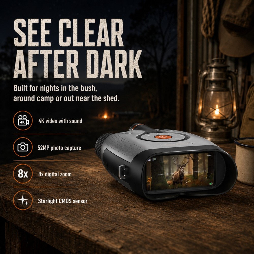 Night Vision Device – 4K Night Vision with 52MP Photo Capture, 3" Screen & 8x Zoom
