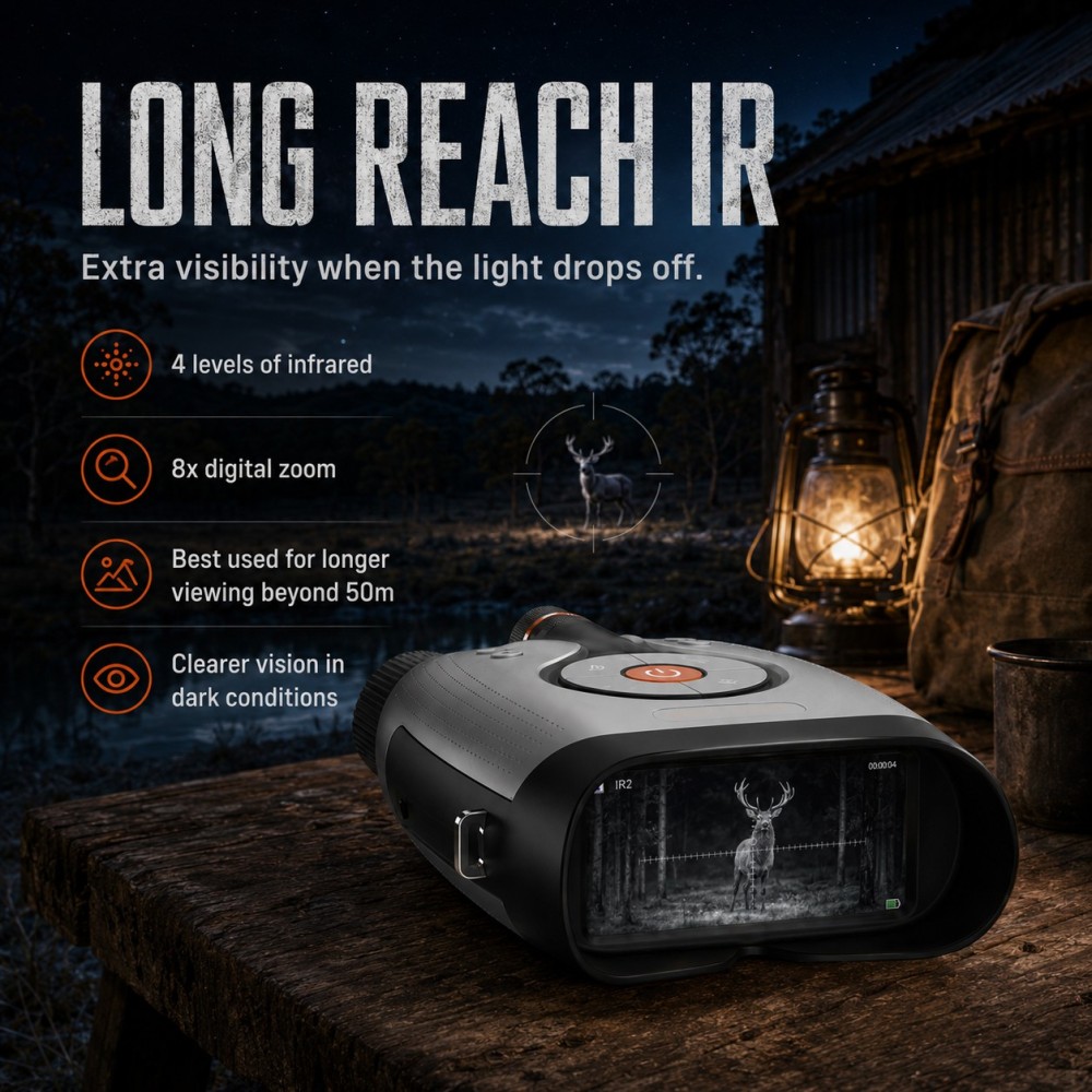 Night Vision Device – 4K Night Vision with 52MP Photo Capture, 3" Screen & 8x Zoom