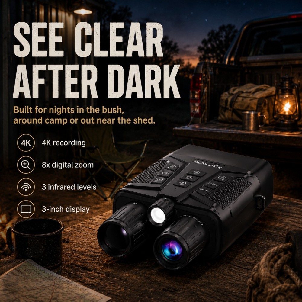 BG01 Night Vision Device – 4K Digital Night Vision with 3" Screen, IR Illumination & 8x Zoom