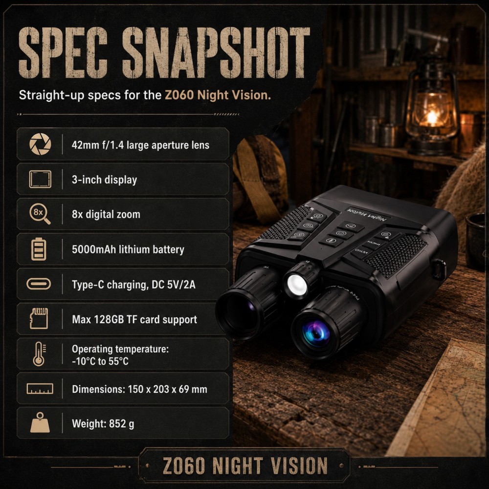 BG01 Night Vision Device – 4K Digital Night Vision with 3" Screen, IR Illumination & 8x Zoom