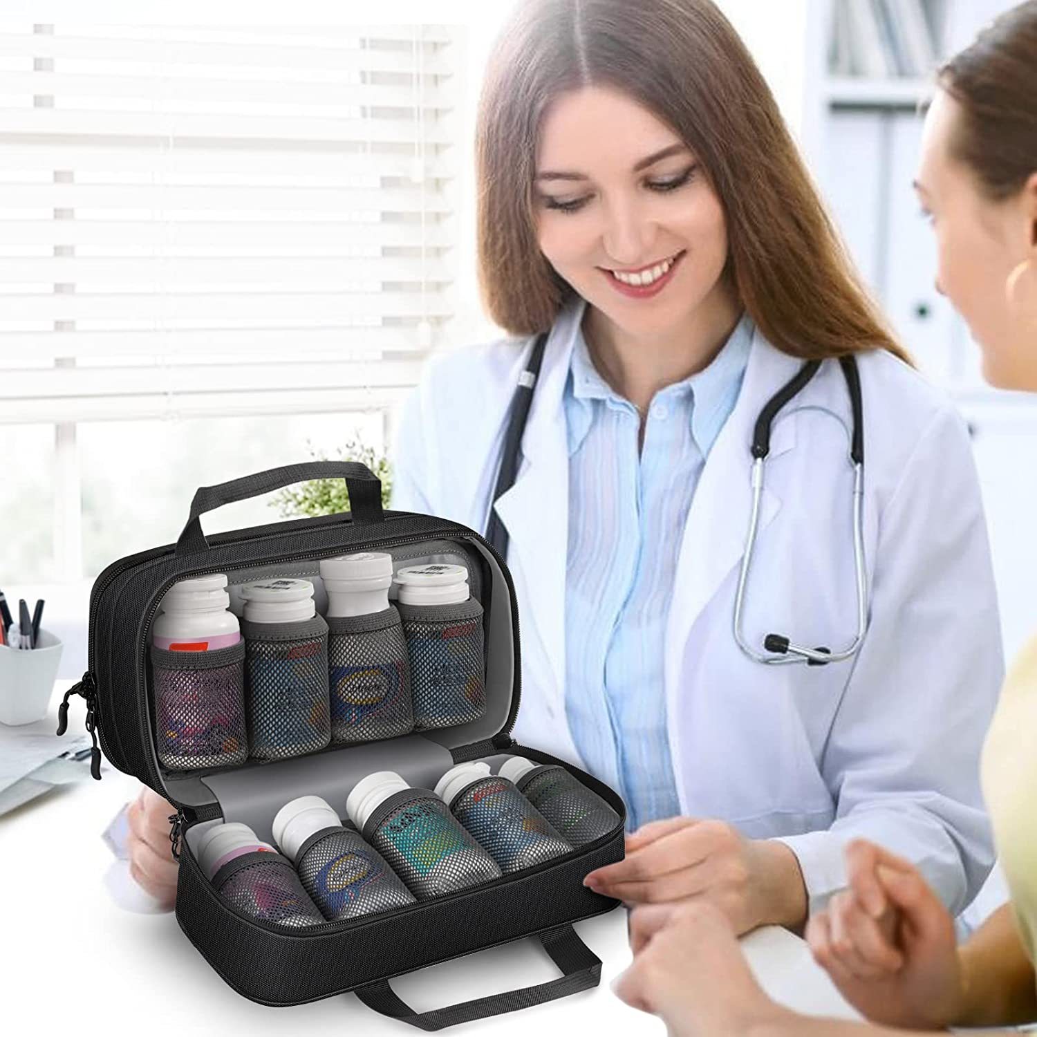 Pill Bottle Organizer Medicine Storage Bag