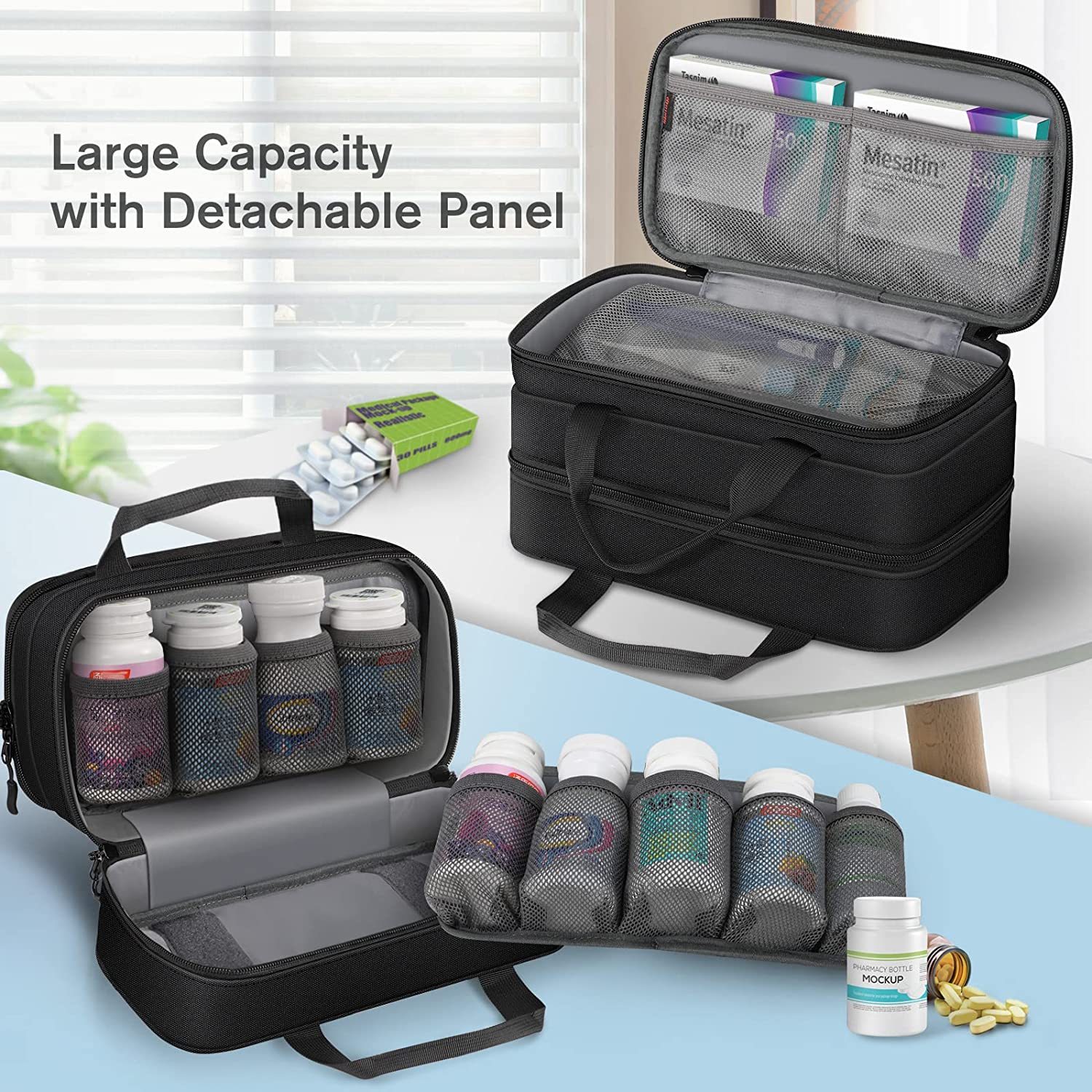 Pill Bottle Organizer Medicine Storage Bag