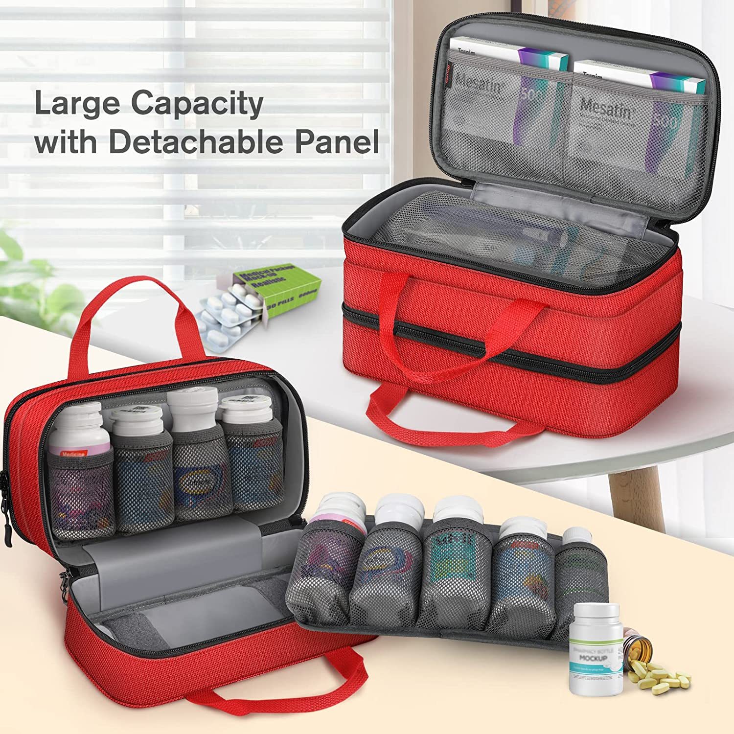 Pill Bottle Organizer Medicine Storage Bag