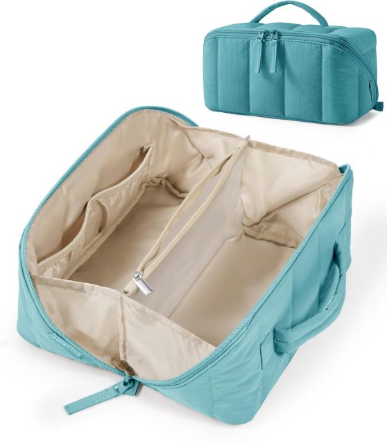 Travel Makeup Bag for Women, Portable Water-resistant Cosmetic Case